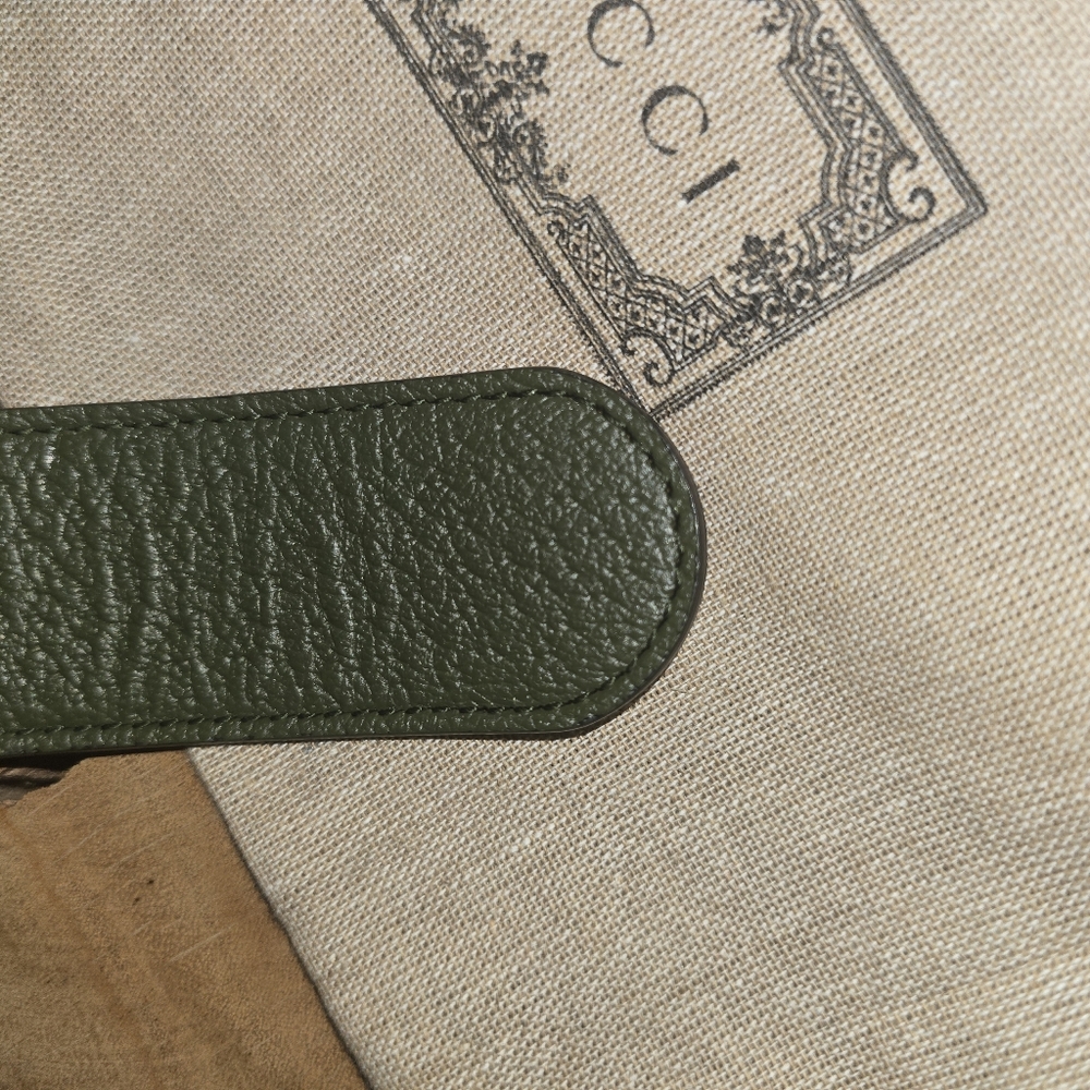 Gucci Reversible Belt Monogram And Solid Green - Picture 8 of 9